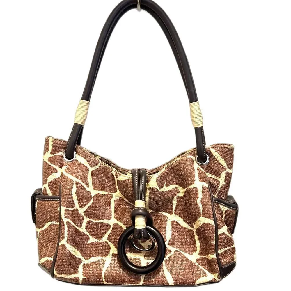 SR Squared By Sondra Roberts Giraffe Print Handbag